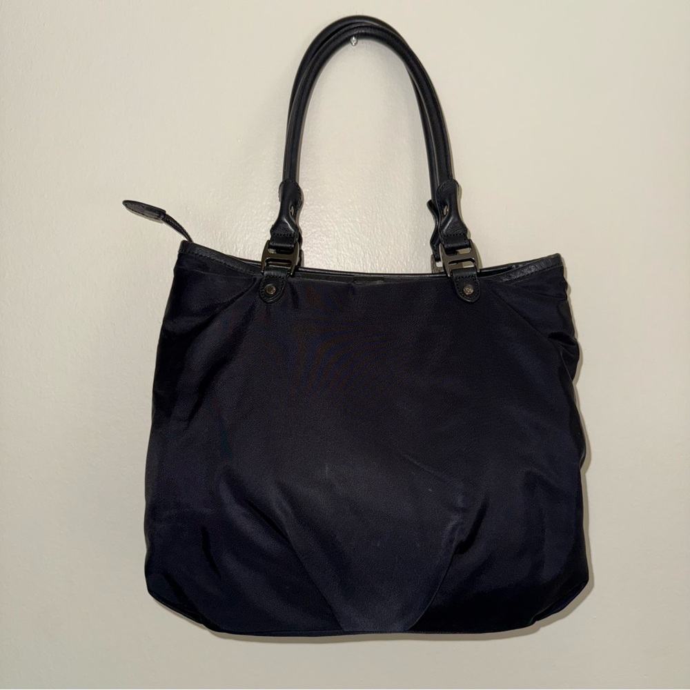 Burberry  Blue Label Hand Bag Nylon Black Auth ti2773 - Picture 3 of 12
